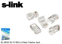 S-Link Sl-6P2c Rj11 Konnektor 100 Lü Paket Telefon Jack